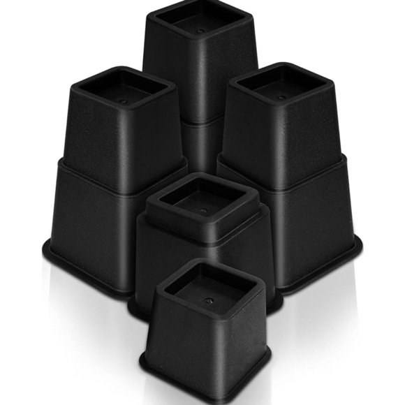 Utopia Bedding Adjustable Bed Risers Black 3, 5, 8 Inch Set - Picture 1 of 12